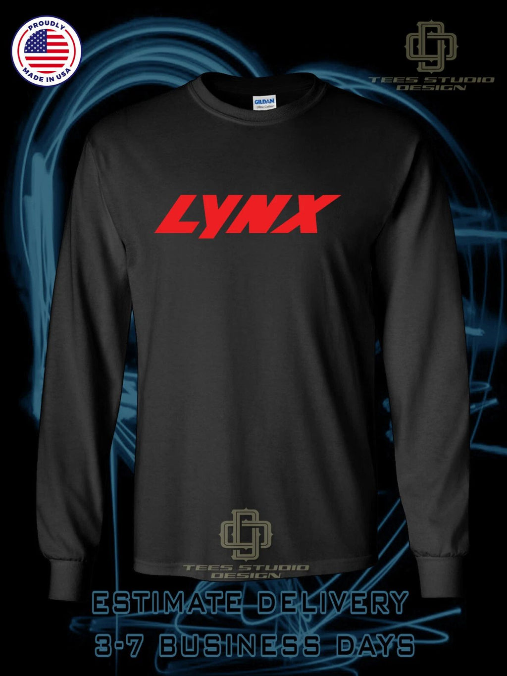 New Lynx Snowmobiles Logo Men's T-Shirt American Long Sleeve Dotees T-Shirt