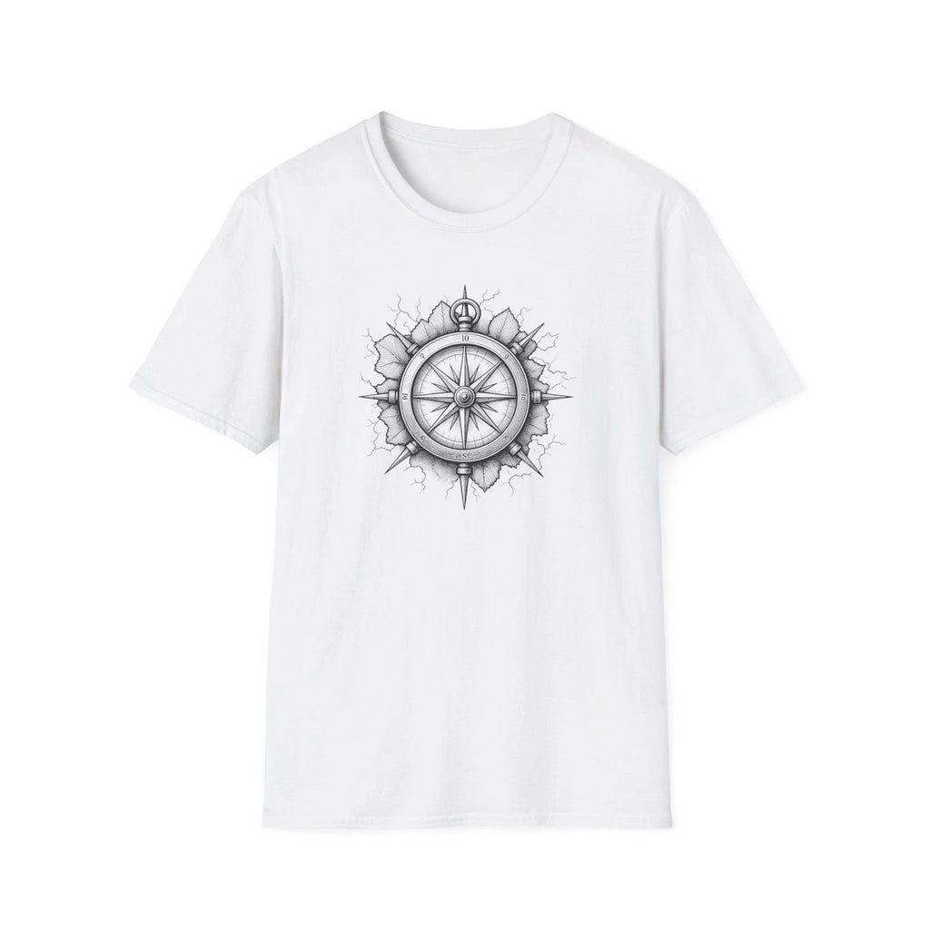 Compass Tattoo Style T-Shirt | Navigation Design
