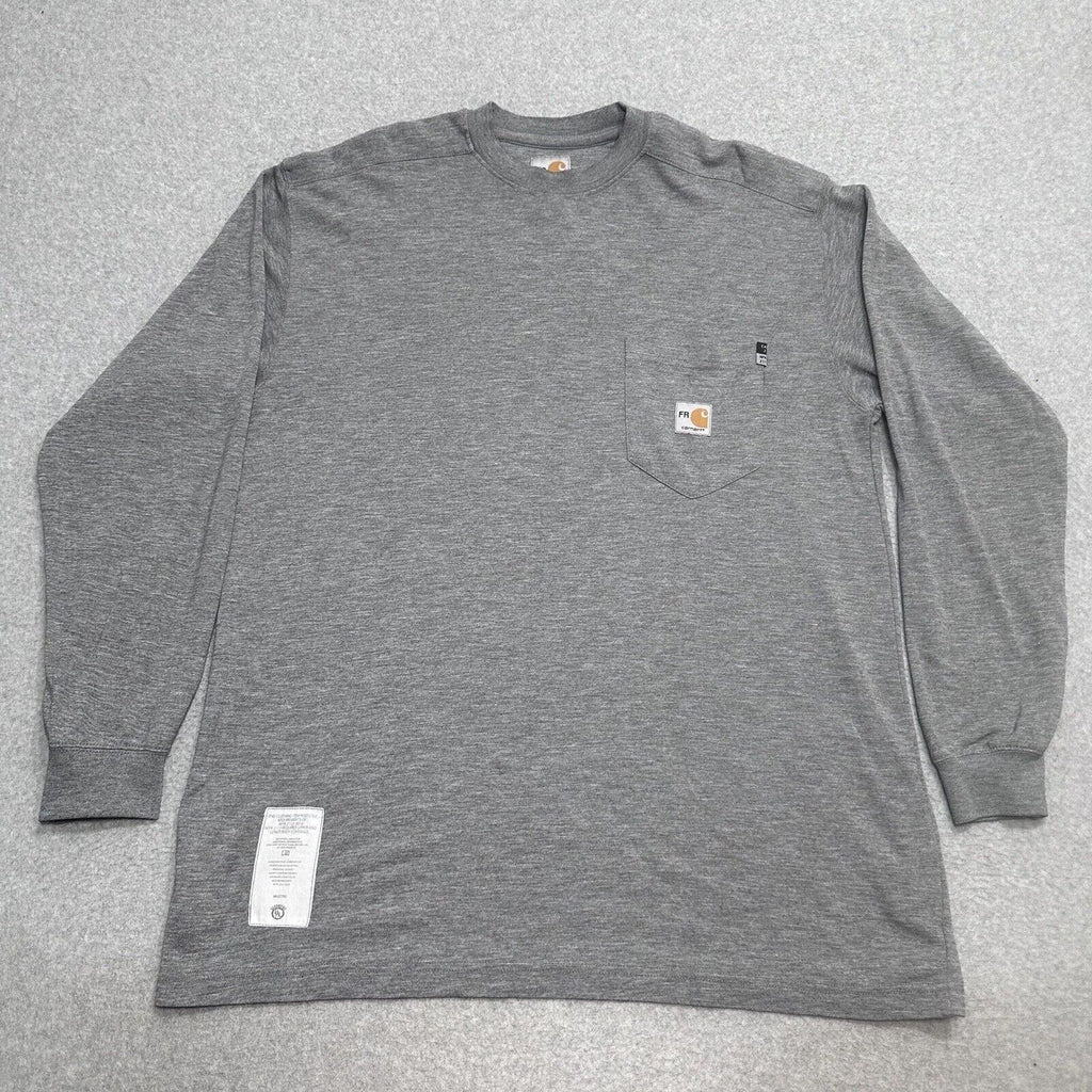New Carhartt FR CAT2 Long Sleeve Gray Tee Shirt #297-31 (GREAT PRICE) Cintas