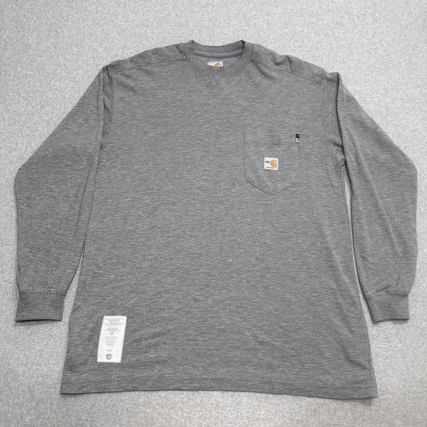 New Carhartt FR CAT2 Long Sleeve Gray Tee Shirt #297-31 (GREAT PRICE) Cintas
