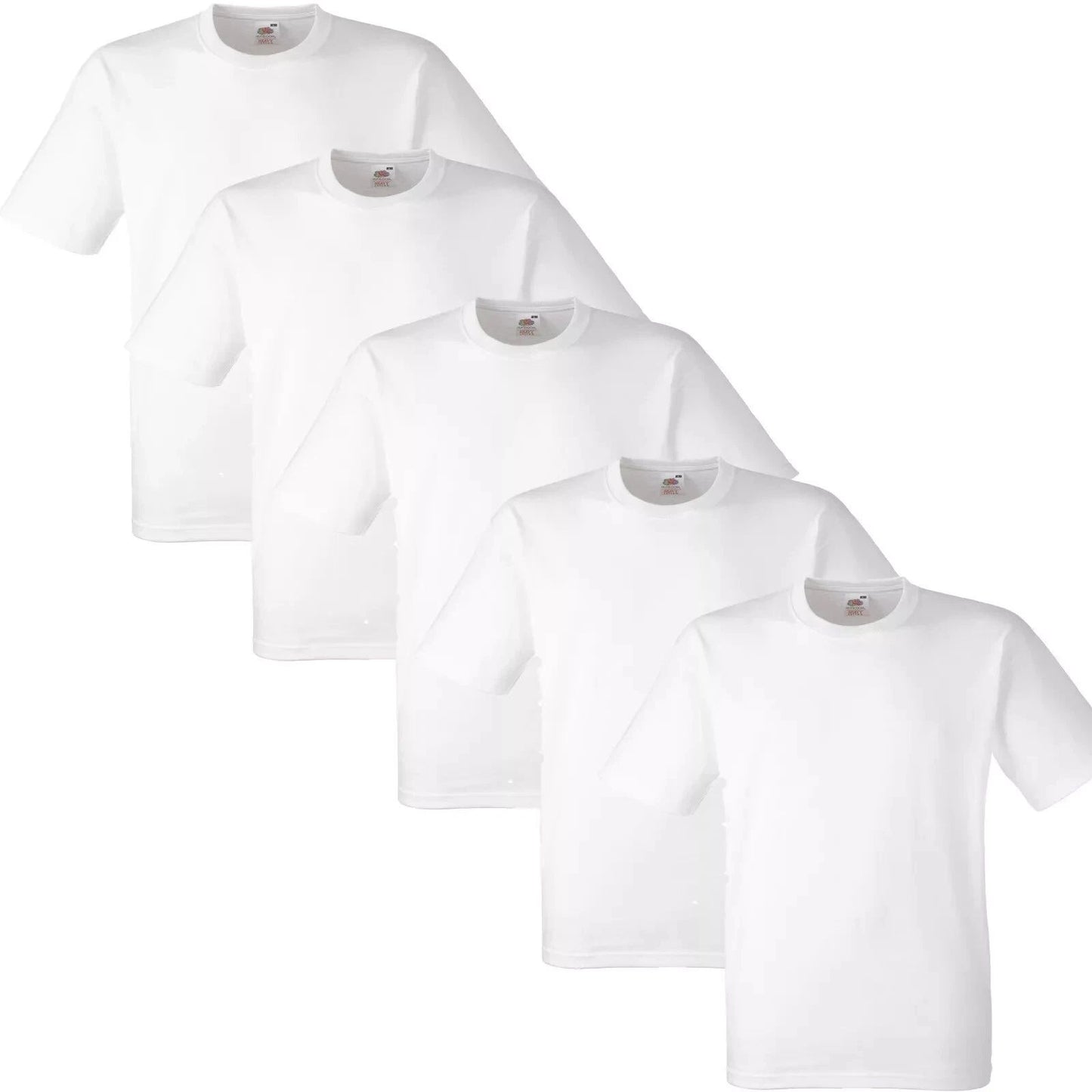 1 5 10 20 PACK MENS FRUIT OF THE LOOM WHITE COTTON T-SHIRT TSHIRT TEE S -5XL LOT