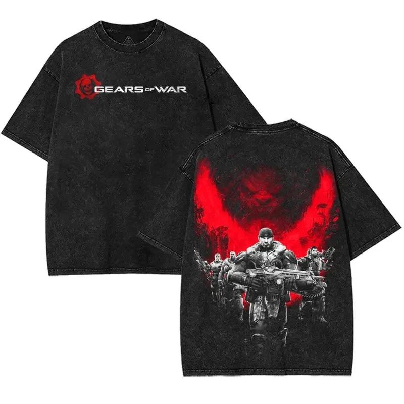 Gears of War Washed tshirt, Unisex Oversize Game Shirt, Gears of War Fan Gift, g