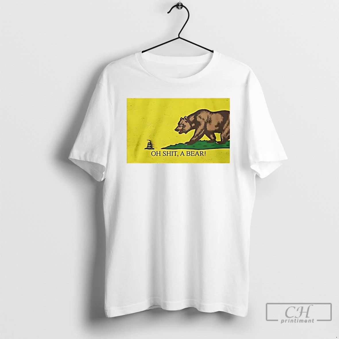 Classic California State Vs Gadsden Flag Oh Shit A Bear T Shirts