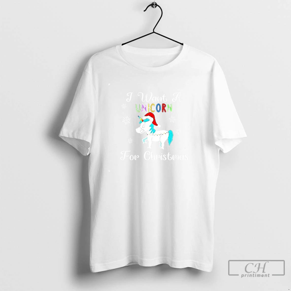 Classic I Want A Unicorn For Christmas Holiday T Shirts