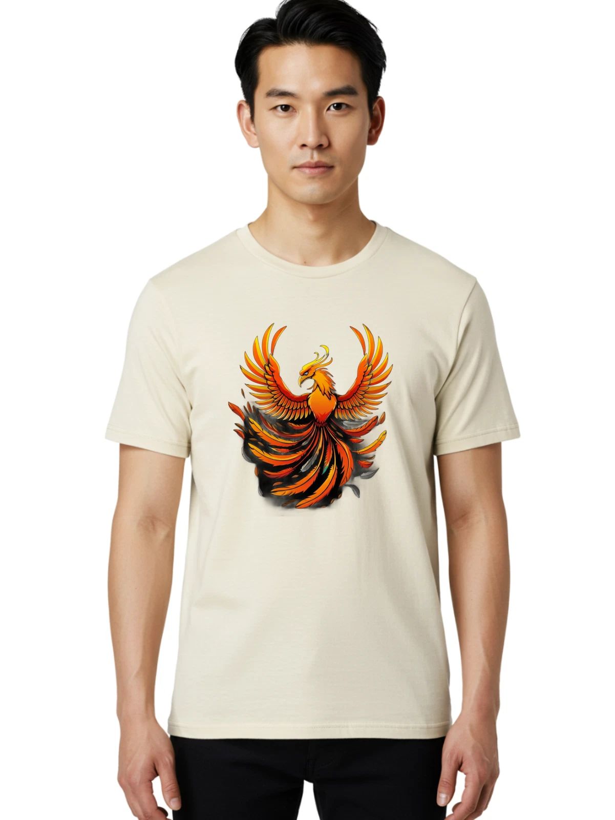 Phoenix-12 Mens Graphic Tee, 100% Cotton, Casual Summer Wear