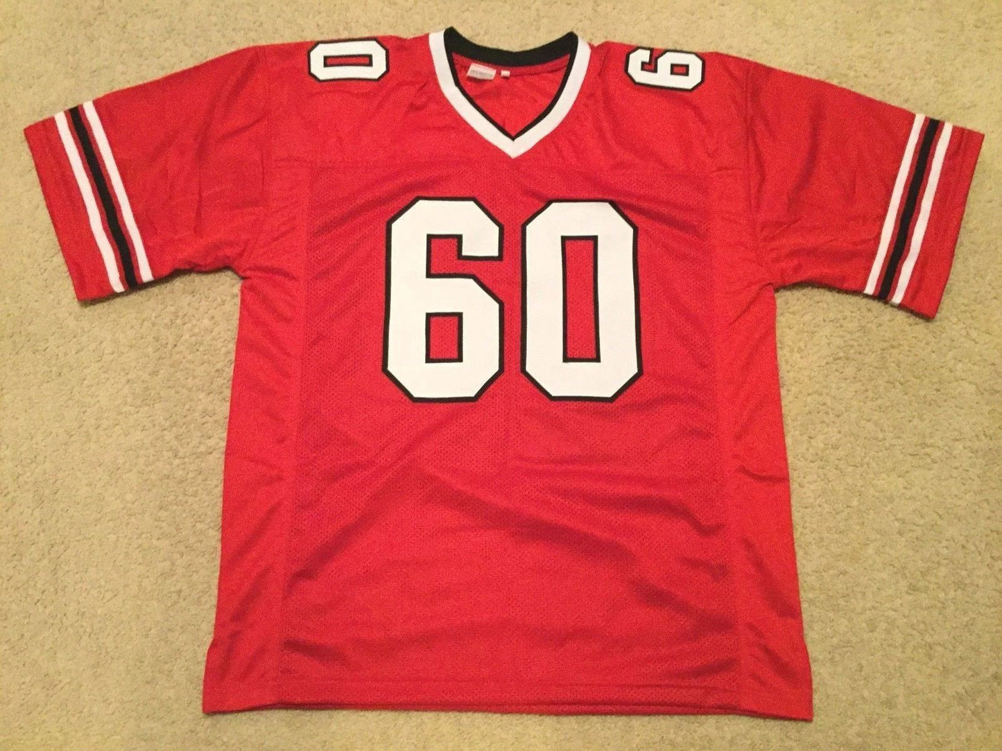 Custom Tommy Nobis Red Mesh Football Jersey