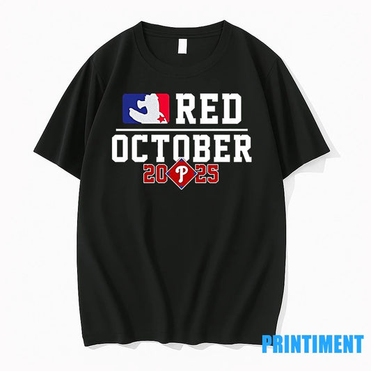 Red October 2025 Phillies Mlb Logo Parody Tshirts Sweater