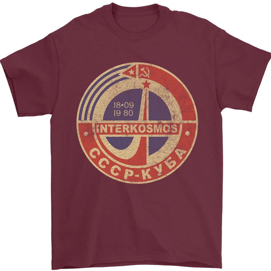 INTERKOSMOS Logo CCCP Soviet Space USSR Mens T-Shirt 100% Cotton