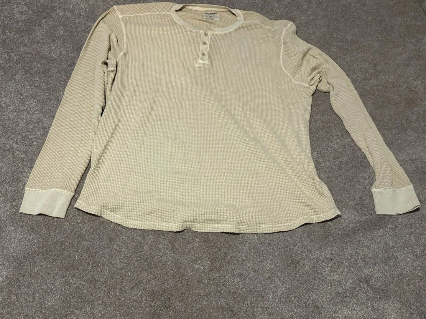 Old Navy Mens 3XL Tall Dark Green Waffle Knit Thermal Long Sleeve Shirt