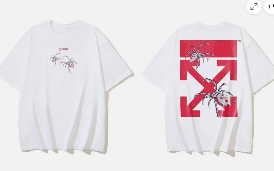 Off-White Tee Character Print Black Logo Men’s White Reprint Graphic Shirt