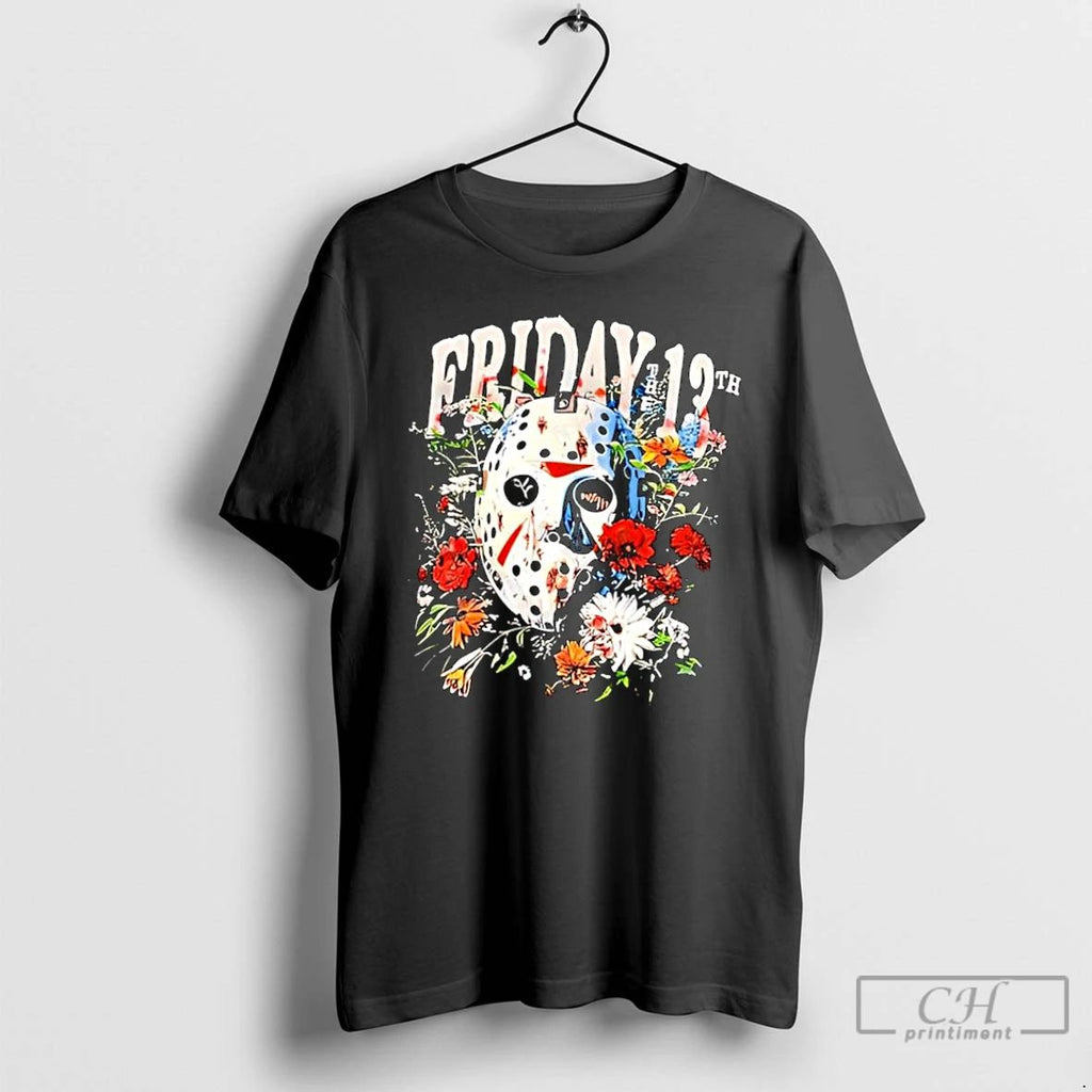 Classic Floral But Make It Friday The 13t Halloween T Shirts