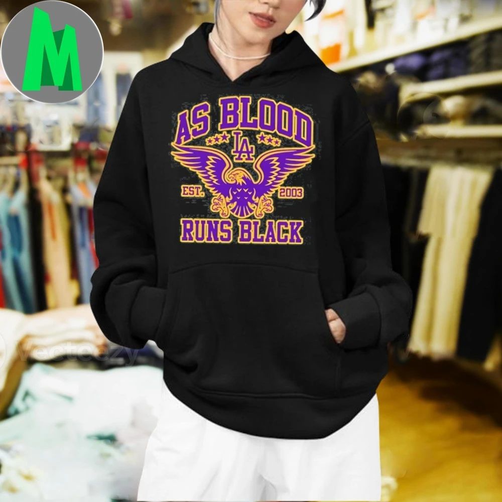 Original As Blood Runs Black Eagle Crest Purple and Gold T-Shirt