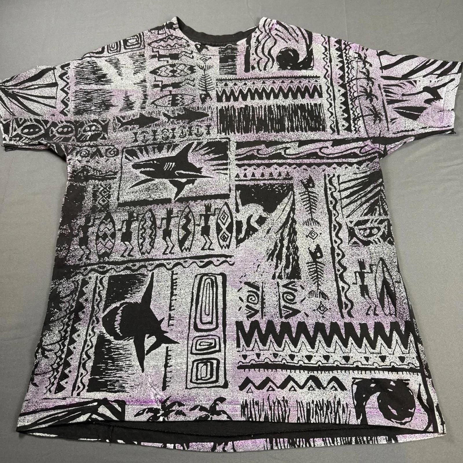Purple Shark AOP w/ Surfing Related Graphic