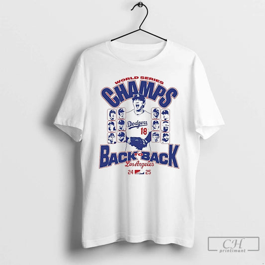 Premium La Dodgers Back To Back 24 25 World Series Champs T Shirts