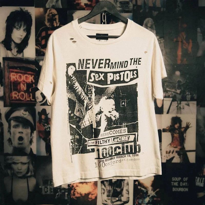 Sex Pistols rock band t-shirt unisex natural color remake t-shirt