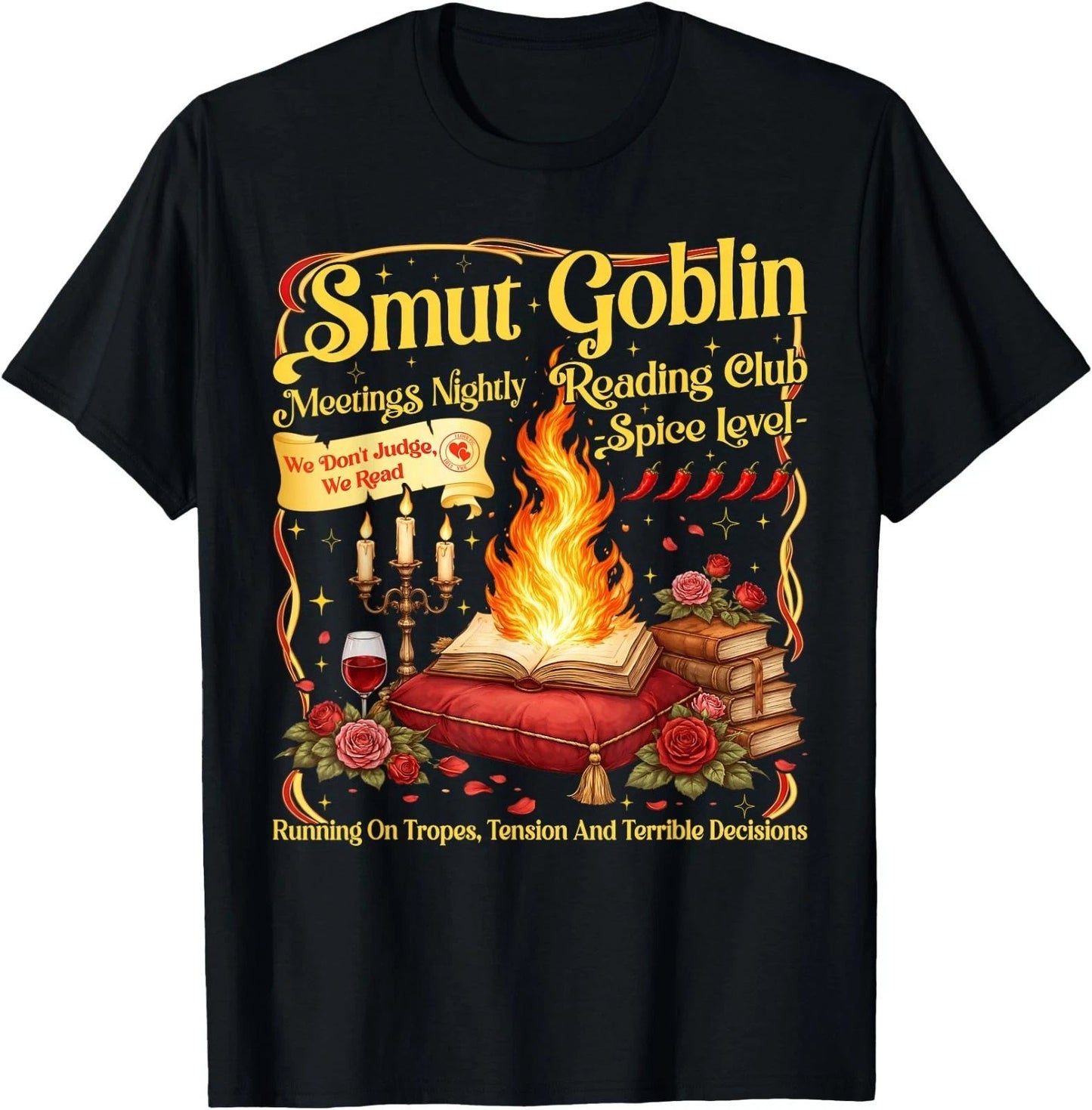 Vintage Smut Goblin Dark Romance Bookish Book Lover Men Women TShirt,Gildan 5000