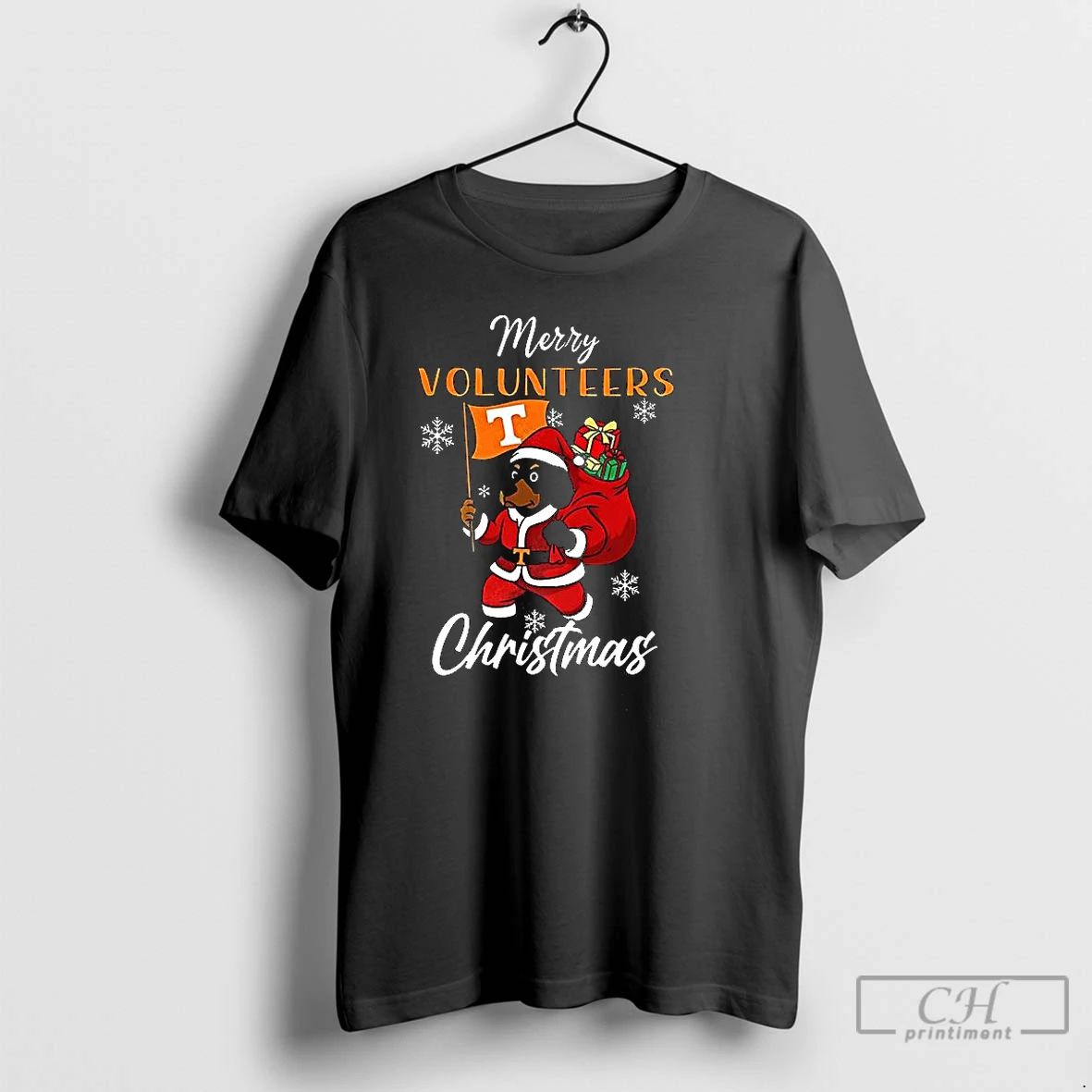 Premium Santa Merry Tennessee Volunteers Mascot Merry Christmas 2025 T Shirts