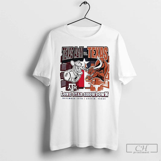 Premium Texas Longhorns Vs Texas Am 2025 Lone Star Showdown Mascot T Shirts