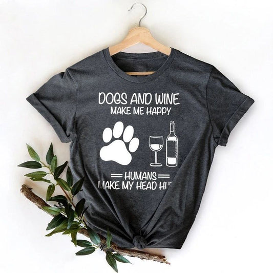 Dog Mom Shirt, Wine Lover TShirt, Dogs And Wine Shirt, Gift For Dog Mom, Dog ...