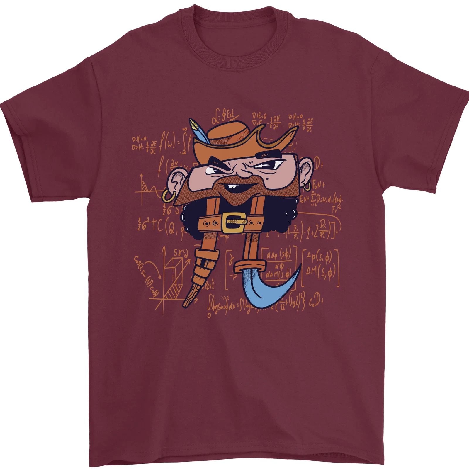 Pi Pirate Funny Maths Equation Geek Nerd Mens T-Shirt 100% Cotton
