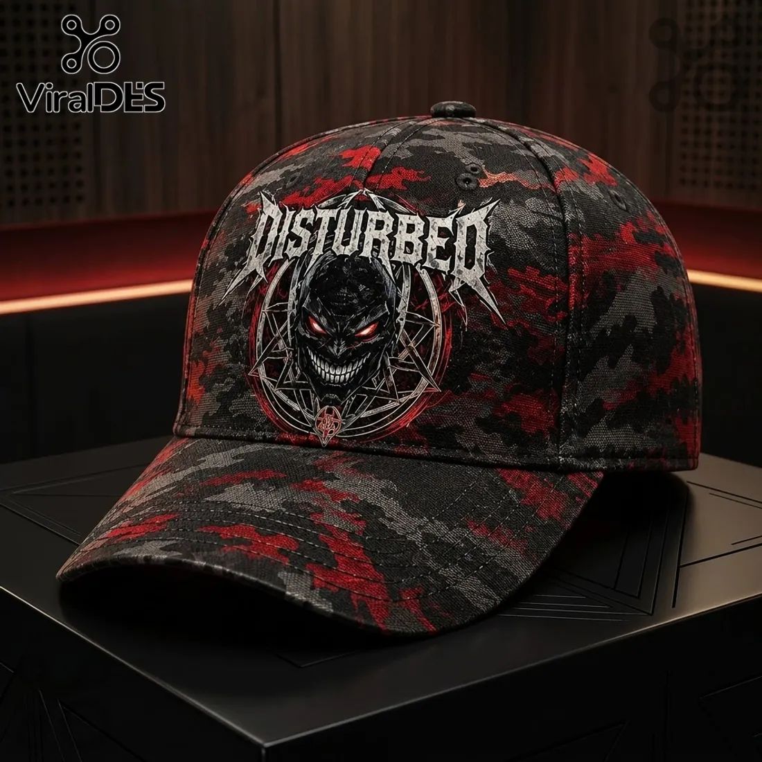 Disturbed Dark Messiah Black Camo Baseball Cap