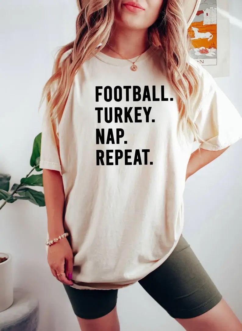 Football Turkey Nap Repeat T-Shirt