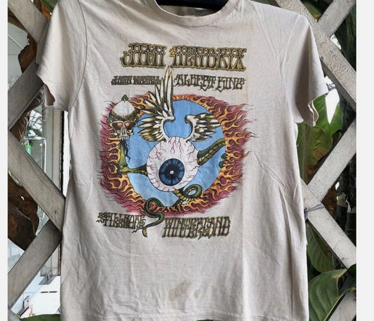 90s Jimi Hendrix Retro Style White Short Sleeve Remake T shirt S-5XL