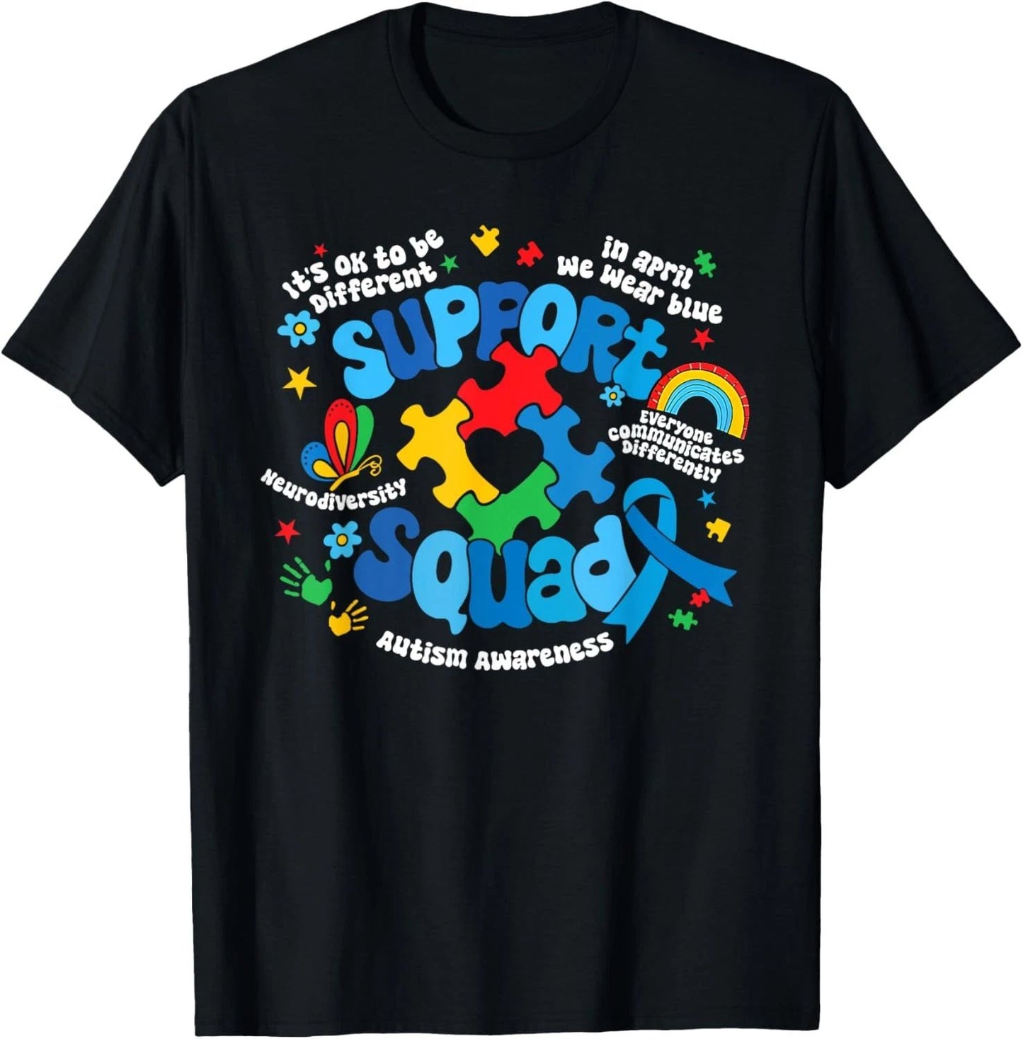 Family Autism Support Squad Autism Awareness Sped Teacher T-Shirt