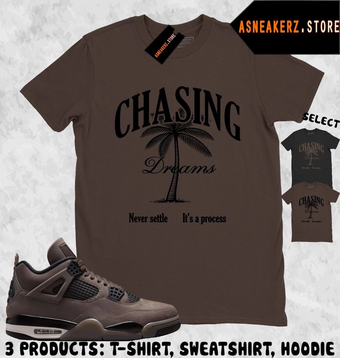 Shirt To Match AJ 4 Cave Stone 2025 Sneaker Matching Tee Chasing Dreams T-Shirt