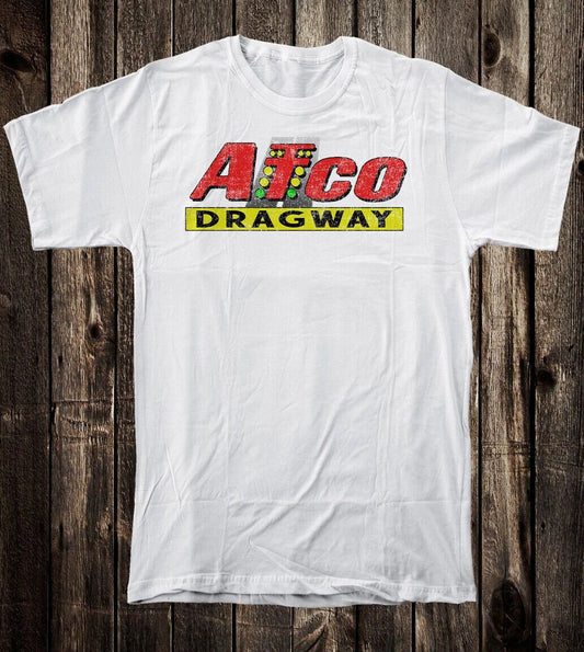 Retro Hot Rod Tee T Shirt 100% Cotton Speed Racing Drag Race Atco Dragway NJ