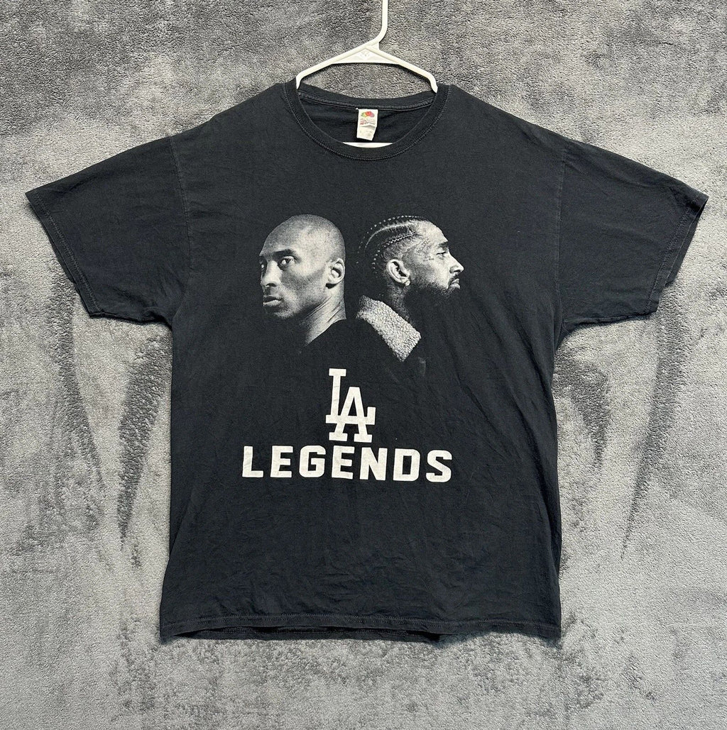 Kobe Bryant Nipsey Hussle T Shirt LA Legends Mens Large Black Rap Basketball Tee