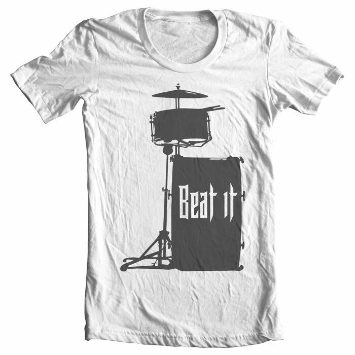 BEAT IT Drummer T-shirt Percussion Gift Drum Musician Band Music Many Sizes