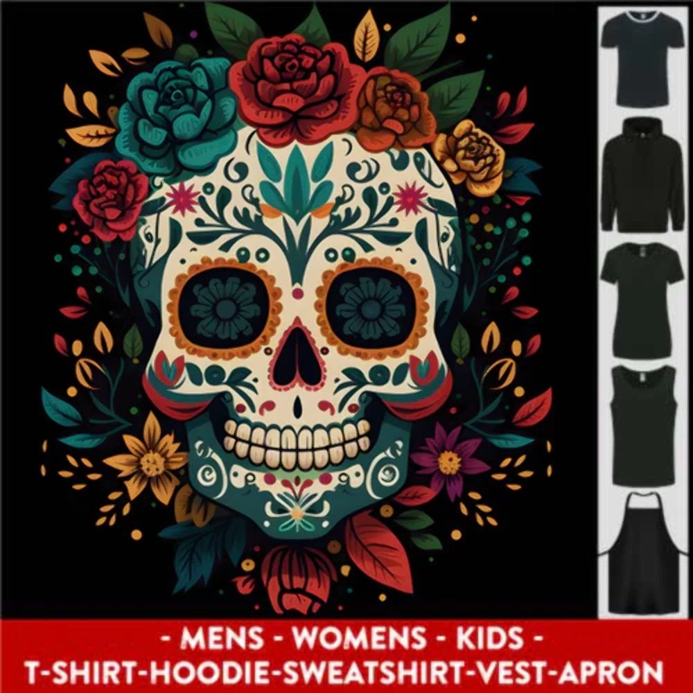 Sugar Skull DOTD Day of the Dead Mens Womens Kids Unisex