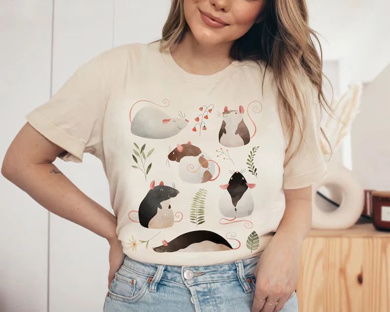 Cute Rat Comfort Tee Rat Mom Funny Animal Lover Gift