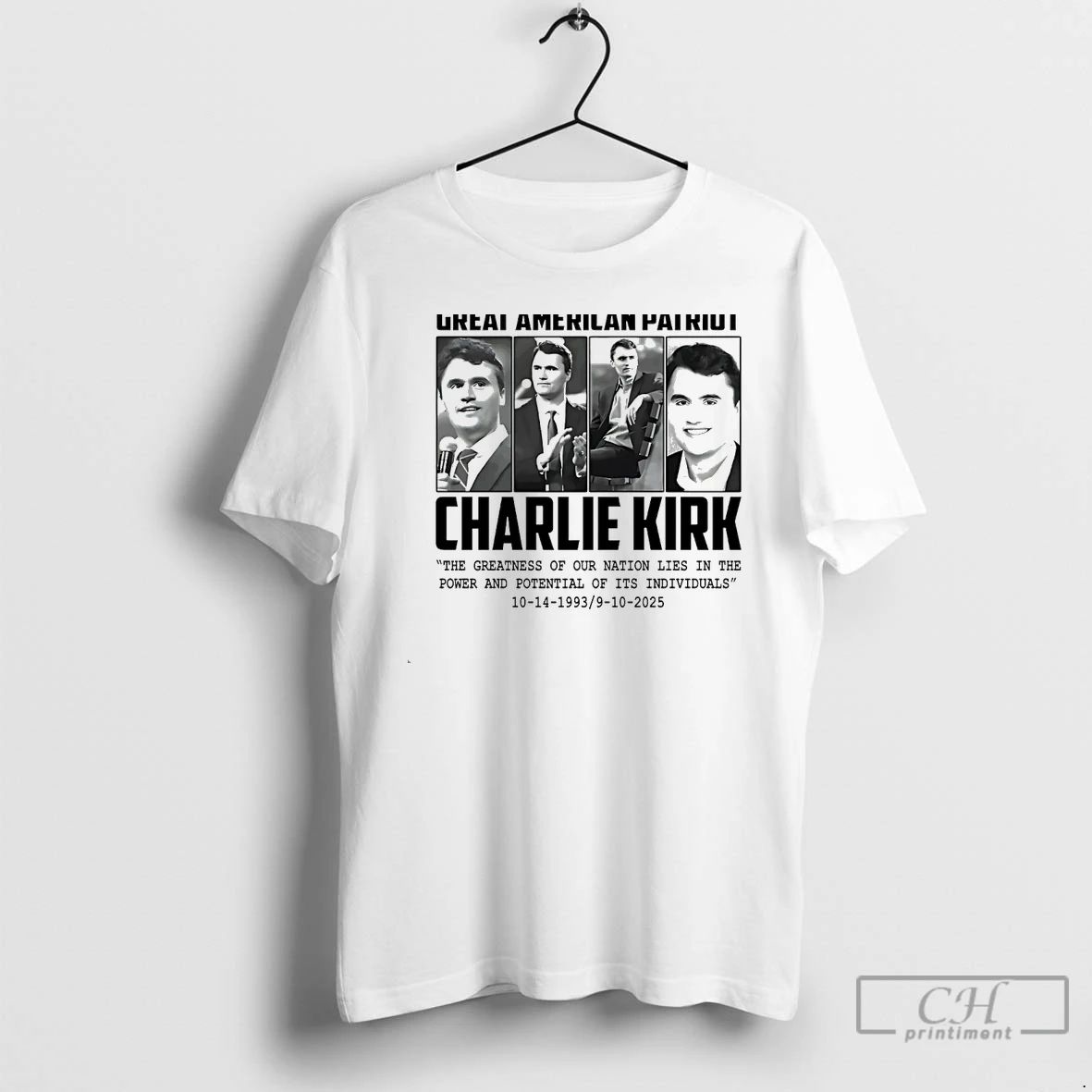 Classic Great American Patriot Charlie Kirk White T Shirts