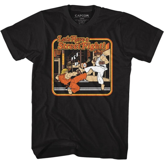 Street Fighter Storybook Style Black Gaming Shirt