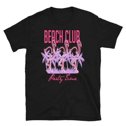 Neon Flamingo Beach Club Classic Trendy Design Casual T-Shirt