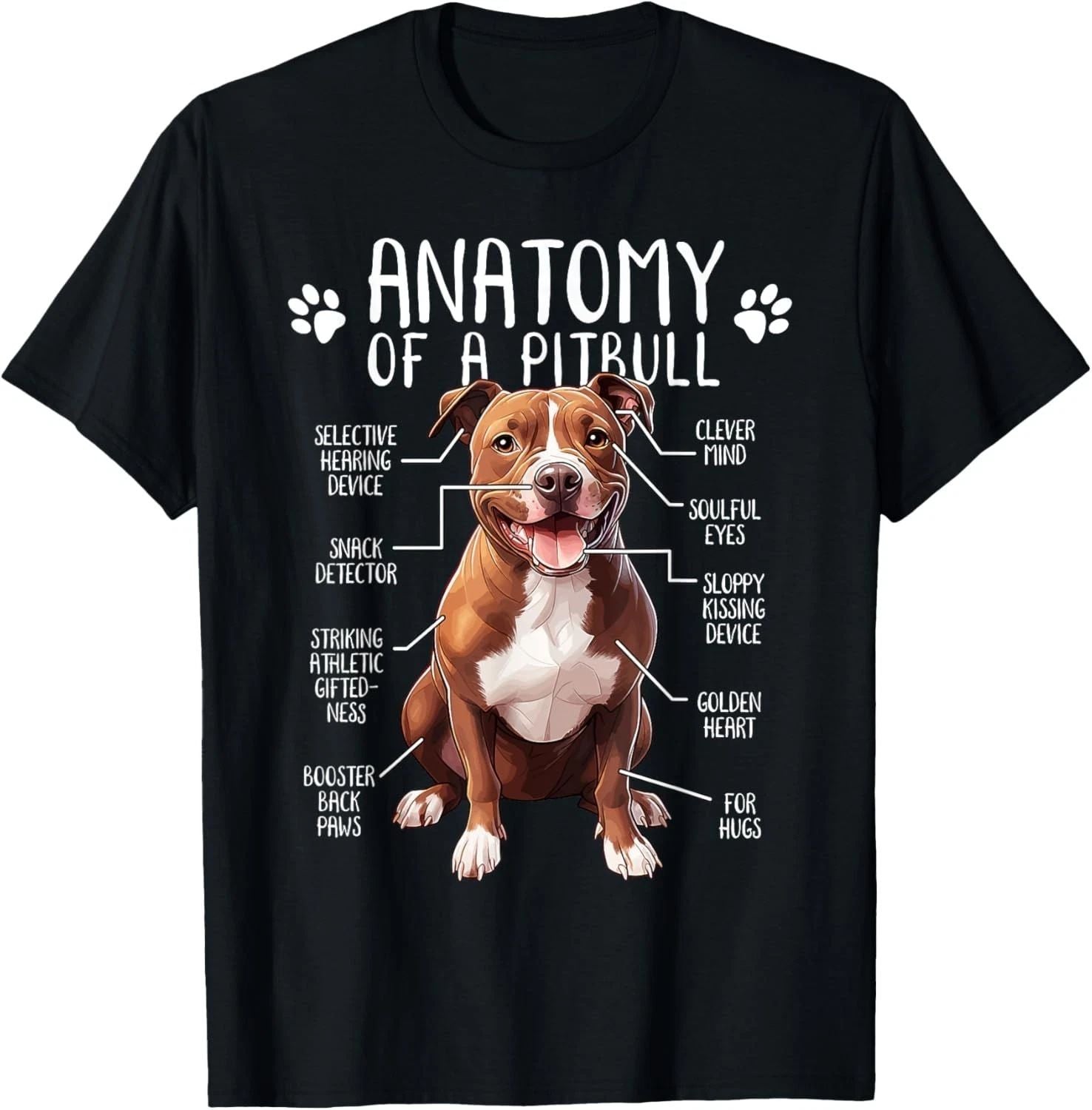 Funny Anatomy Pitbull Dog Cute Pittie Lover Pit Bull Owner T-Shirt