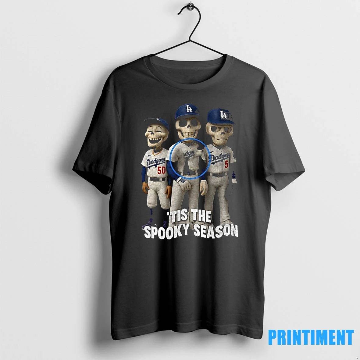Skeleton Spooky Season Los Angeles Dodgers Tis The Spooky Season Halloween Baseball Tshirts Sweater