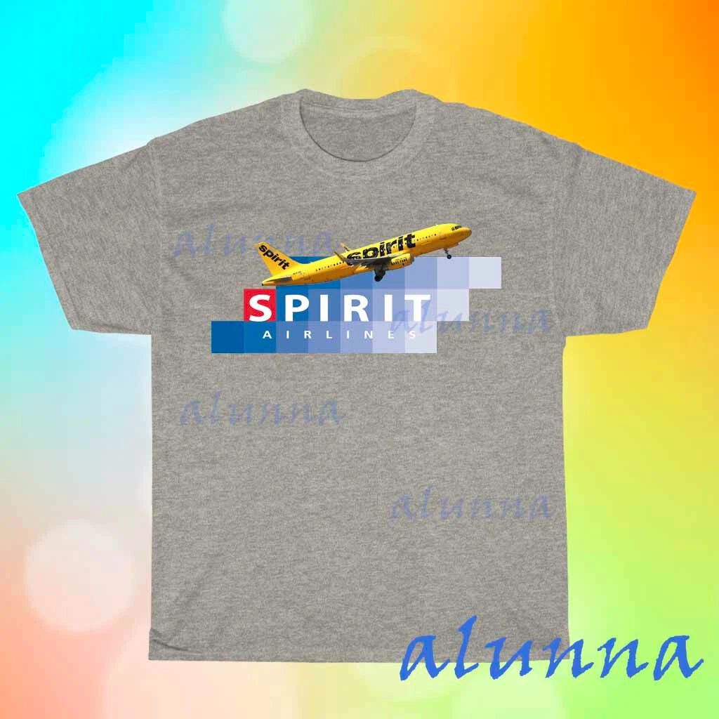 New Spirit Airlines Grey T-shirt Funny Size S to 5XL