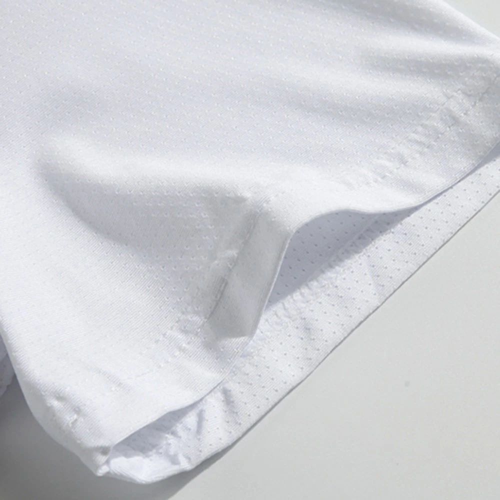 Mens Fashionable Polyester Top Loose Fit Short Sleeve Round Neck Quick Dry