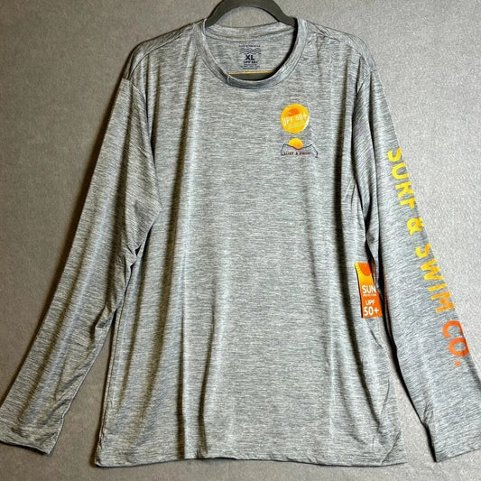 Surf & Swim Swim Tee UPF 50 Gray Beach Pool Vacation NEW XL