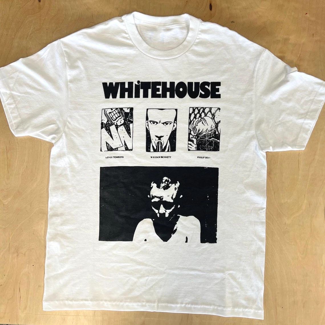 NEW Whitehouse Band Album Heavy Cotton White T Shirt For Fans US012