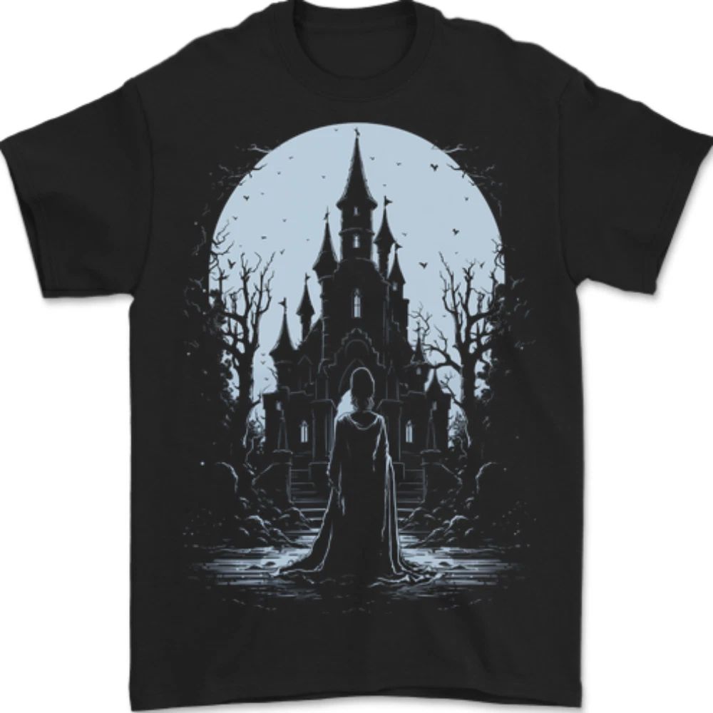 A Fantasy Haunted House Halloween Spooky Mens T-Shirt 100% Cotton