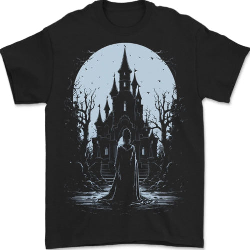 A Fantasy Haunted House Halloween Spooky Mens T-Shirt 100% Cotton
