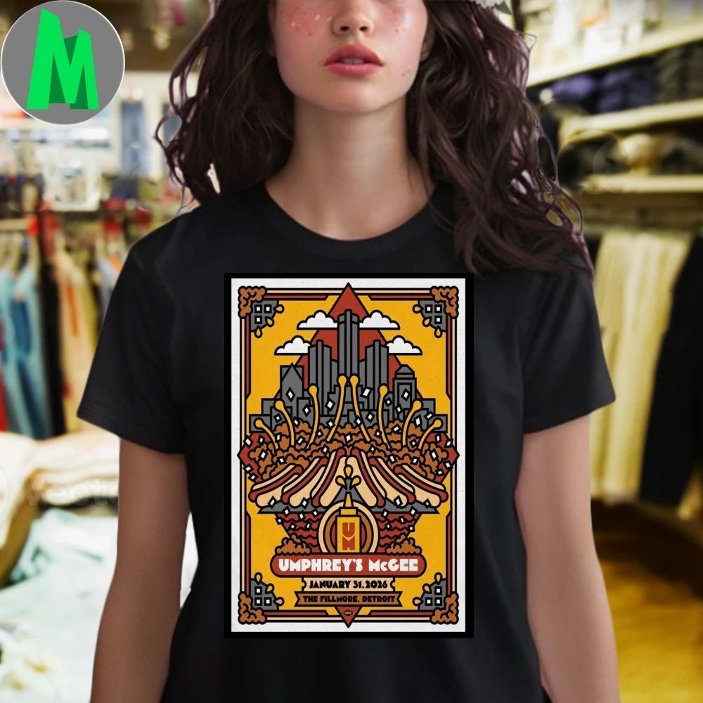 Original Umphrey’s Mcgee The Fillmore Detroit Concert Jan 31 2026 Poster T-shirt