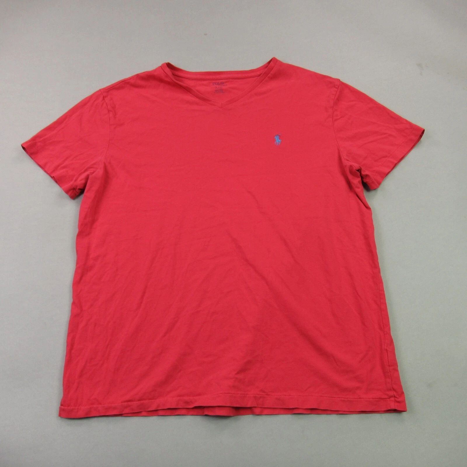 Polo Ralph Lauren Shirt Mens Large Short Sleeve V Neck Outdoors Red