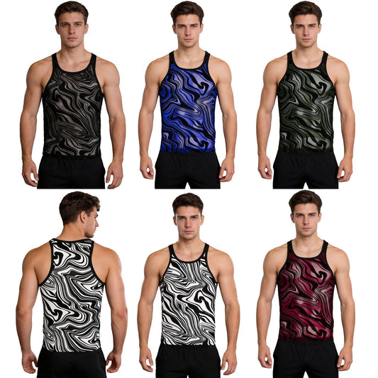 Men's Tank Top Sleeveless T-Shirt Mesh Undershirts Daily Wear Shirts Beach Gym