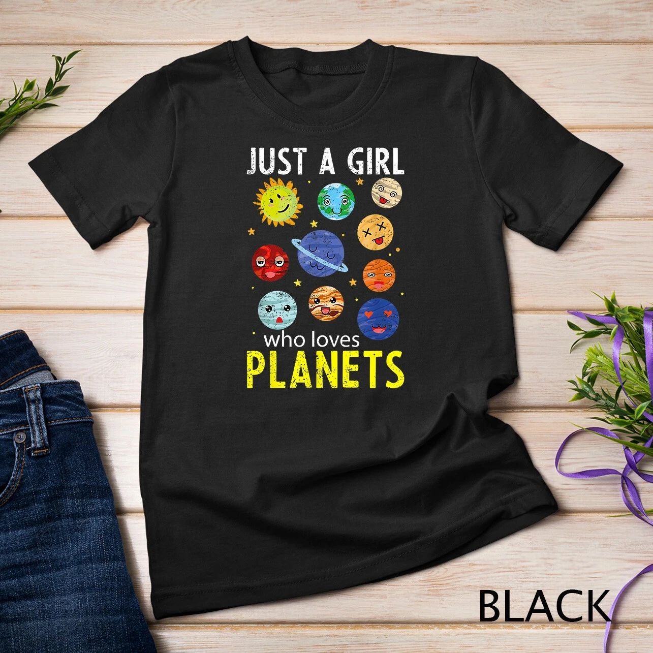 Astronomy Lover Space Scientist Girls Women Cute Planets Unisex T-shirt