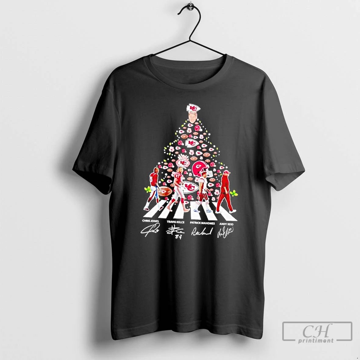 Premium Kansas City Chiefs Abbey Road Christmas Tree Signatures T Shirts